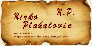 Mirko Plakalović vizit kartica